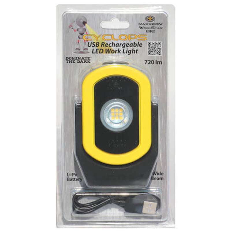Maxxeon Cyclops Work Light, Rechargable Yellow